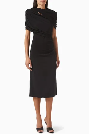Stella McCartney Draped Midi Dress in Viscose Blend