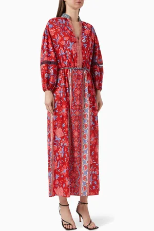BOTEH Marguerite Smock Maxi Dress in Cotton-blend
