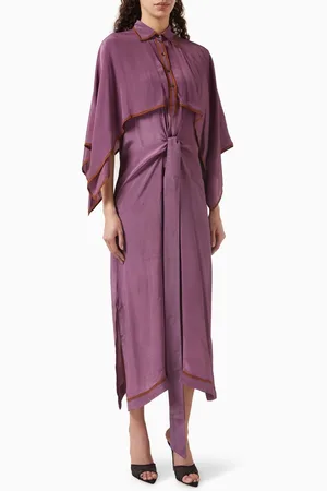 Twinkle Hanspal Boxy-fit Belted Cape Kaftan in Crepe