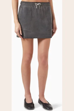 Alexander Wang Rhinestone Mini Skirt in Organic Cotton Terry