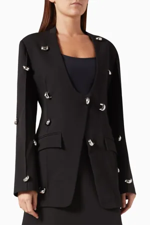 CHATS BY C.DAM Ara Embellished Blazer in Twill Suiting
