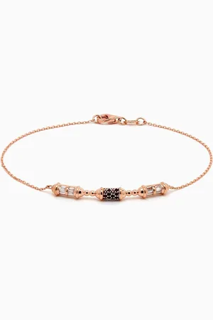 Nass Triple Barrel Ruby & Diamond Chain Bracelet in 14kt