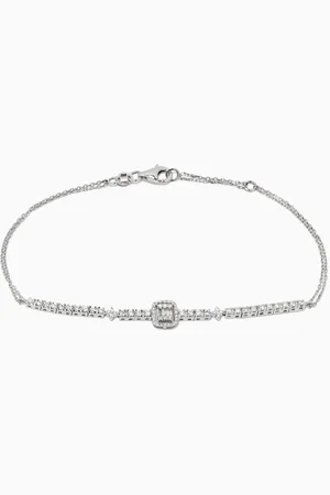 Nass Single Motif Tennis Bracelet in 18kt White Gold