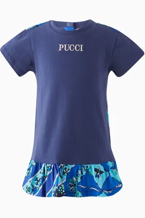 Emilio Pucci Baby Logo-detail Woven Dress in Jersey