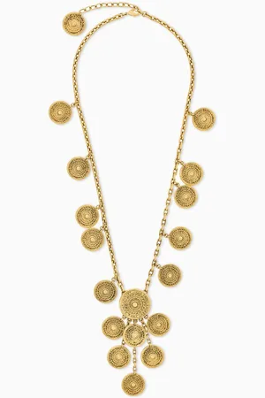 Saint Laurent Charm Long Necklace in Metal