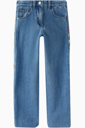 Stella McCartney Logo Wide Leg Jeans in Denim