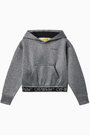 OFF-WHITE Bookish Logo Band Cropped Hoodie
