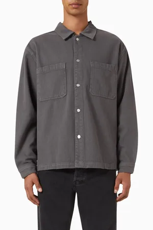 Frame Relaxed Double Pocket Shirt in Cotton Terry