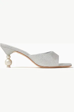 SOPHIA WEBSTER Perla 70 Mid Mules in Glitter Fabric
