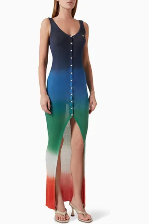 Casablanca Gradient Rib Maxi Dress in Cotton-blend