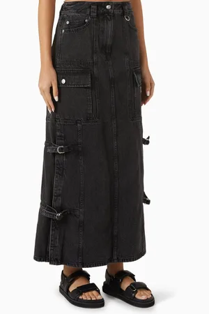 3.1 Phillip Lim Cargo Utility Maxi Skirt in Denim