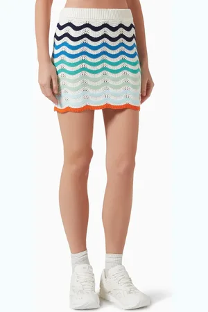 Casablanca Gradient Wave Mini Skirt in Crochet
