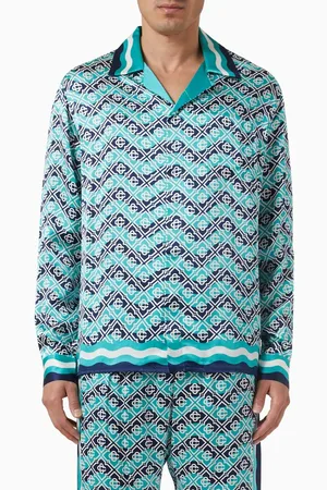 Casablanca Monogram Wave Shirt in Silk