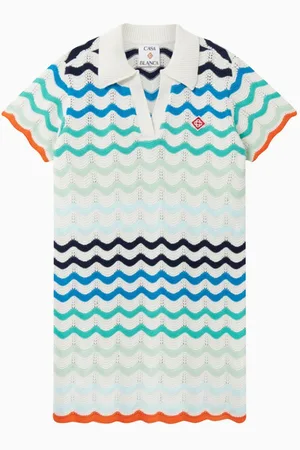 Casablanca Gradient Wave Crochet Dress