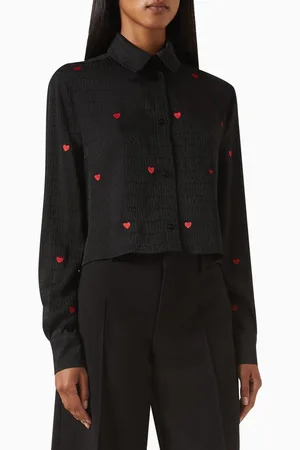 Moschino All-over Logo Crop Shirt