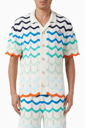 Casablanca Gradient Wave Shirt in Crochet