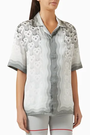 Casablanca Short-sleeve Shirt in Silk Satin
