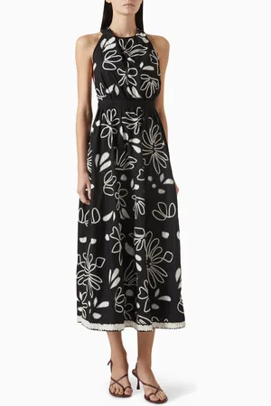 ULLA JOHNSON Viola Sleeveless Midi Dress in Cotton