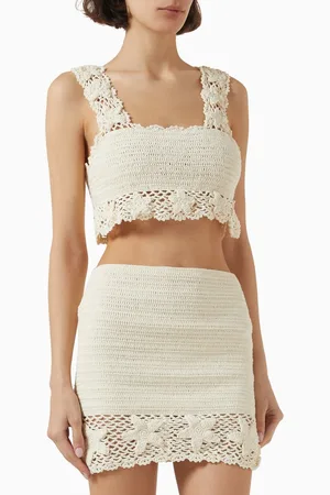 Cleonie Swim Seastar Crop Top in Crochet