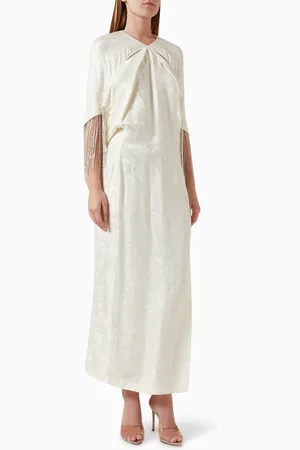 BAQA Crystal-embellished Fringe Cape Dress
