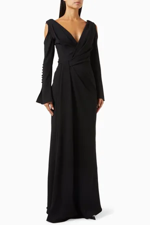 GEMY MAALOUF Draped Cut-out Shoulder Dress