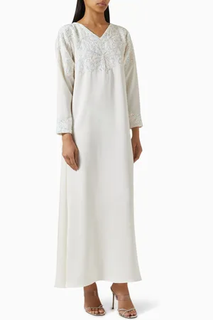 SHATHA ESSA Abstract Floral-embellished Maxi Dress