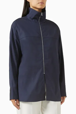 12 STOREEZ Zip-collar Shirt in Cotton