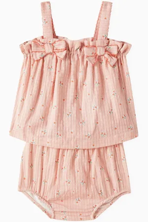 Tartine Et Chocolat Ruffle Top & Bloomers Set in Cotton