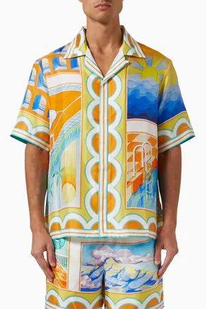 Casablanca Surreal Pool Beach Club Shirt in Silk-twill