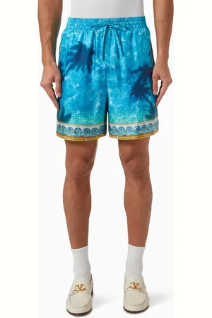 Casablanca Caustics Emblem Shorts in Silk