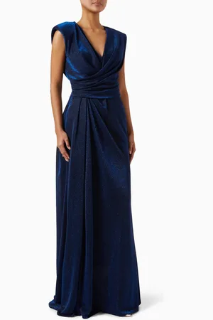 GEMY MAALOUF Draped V-neck Gown in Jersey