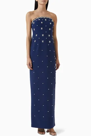 HUISHAN ZHANG Devon Embellished Gown in Crepe