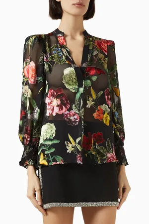 ALICE+OLIVIA Sheila Sheer Blouse in Viscose Blend