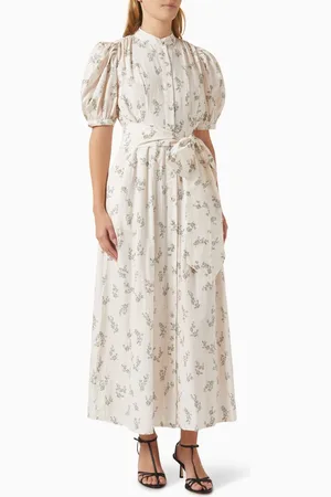 Morton Mac Adaline Belted Dress in Cotton