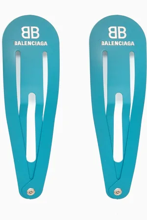 Balenciaga XXL Hair Clips in Matte Steel, Set of 2