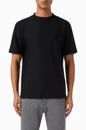 Giorgio Armani Flocked-logo T-shirt in Stretch Waffle-knit