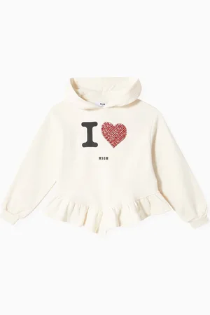 Msgm I Love Hoodie in Fleece