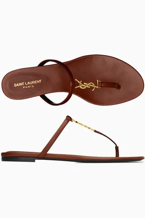 Saint Laurent Cassandra Slides in Leather