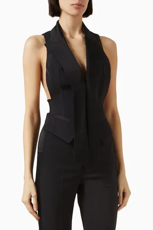 Elisabetta Franchi Tuxedo Waistcoat in Crepe