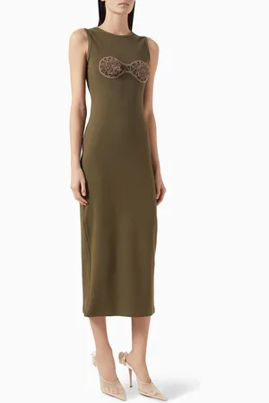 MAGDA BUTRYM Crochet-bra Midi Dress in Cotton-blend