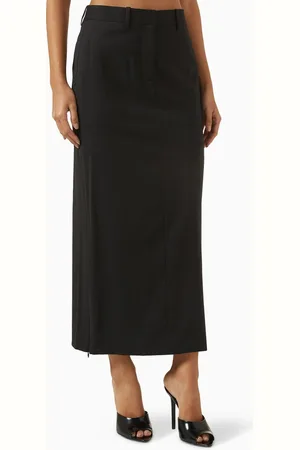 Helmut Lang Zip Column Maxi Skirt in Wool