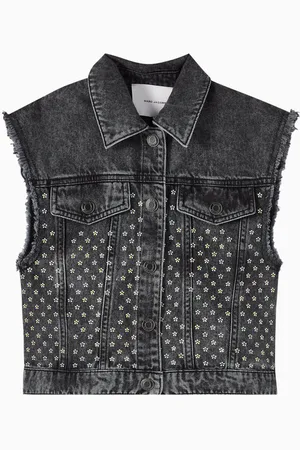 Marc Jacobs Rhinestone-embellished Vest in Cotton-denim
