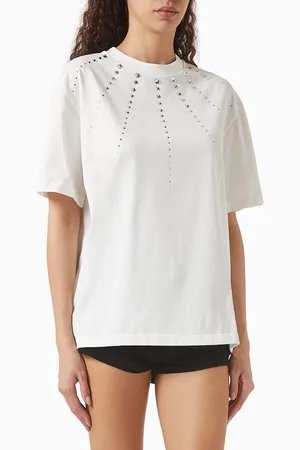 Mach & Mach Crewneck Embellished T-shirt in Jersey