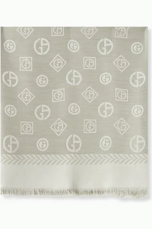 Giorgio Armani GA Logo Scarf in Silk-wool