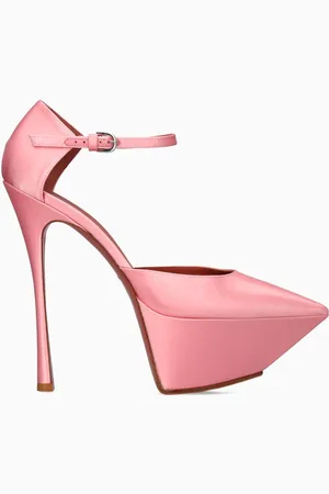 Amina Muaddi Angelica Plateau 150 Pumps in Satin