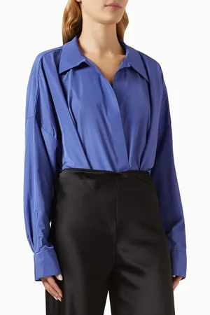 Norma Kamali Super-oversized Boyfriend Shirt Bodysuit