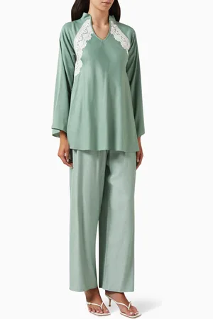 SH COLLECTION Lace-trim Top & Pants Set