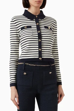 Maje Crop Knit Cardigan in Cotton Blend