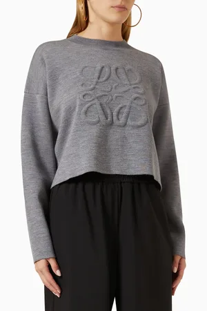 Loewe Anagram Cropped Sweater in Wool