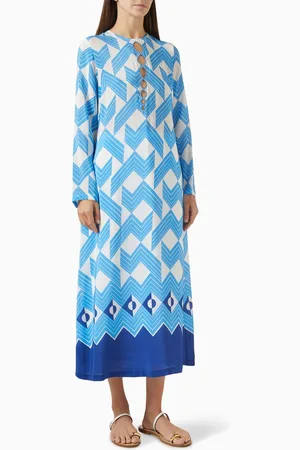 Mergim Lili Printed Cut-out Dress in Silk
